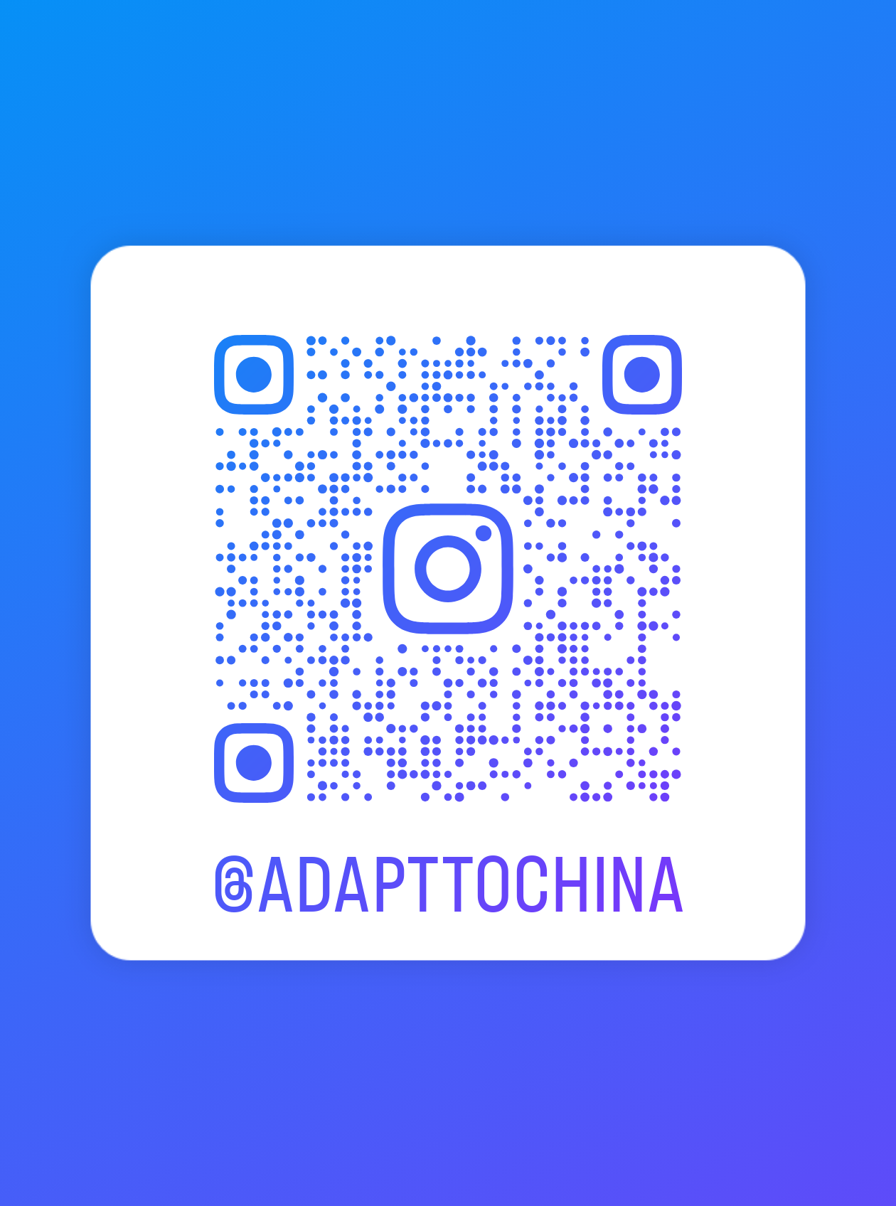 Instagram QR code for @adapttochina