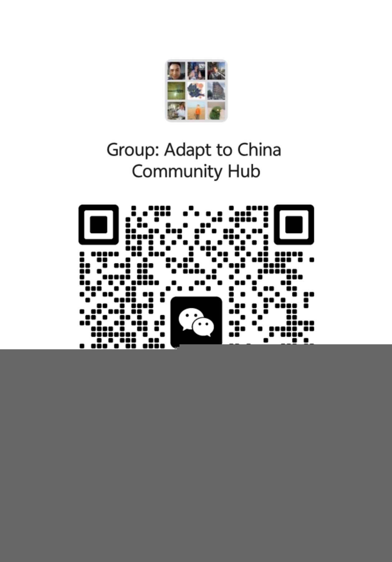 QR code for the Adapt to China Community Hub WeChat group